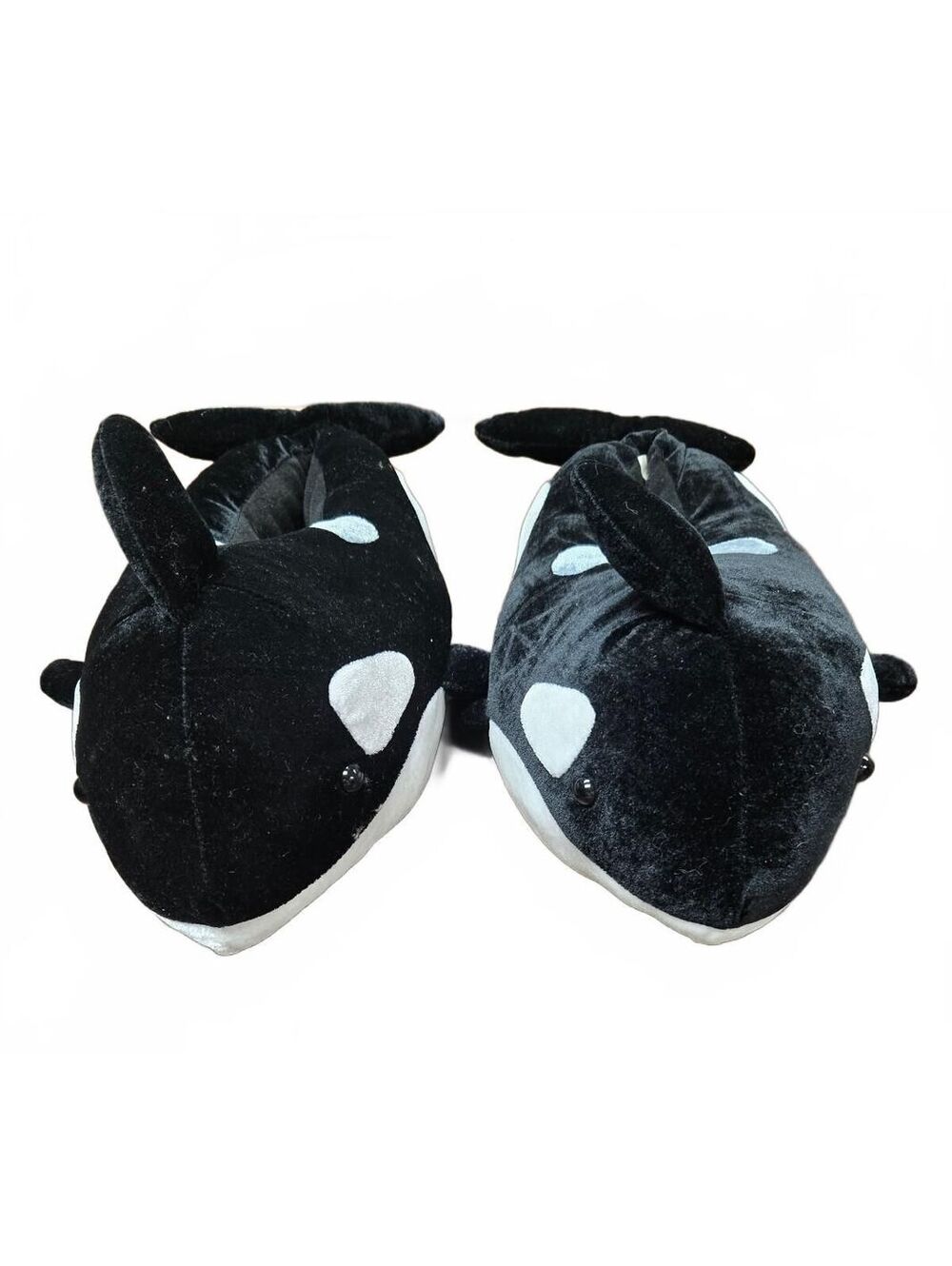 SeaWorld Adult L/XL Orca Whale Plush Slippers
